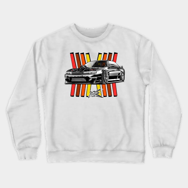 silvia s14 kouki v8 ls1 dragster black Crewneck Sweatshirt by naquash